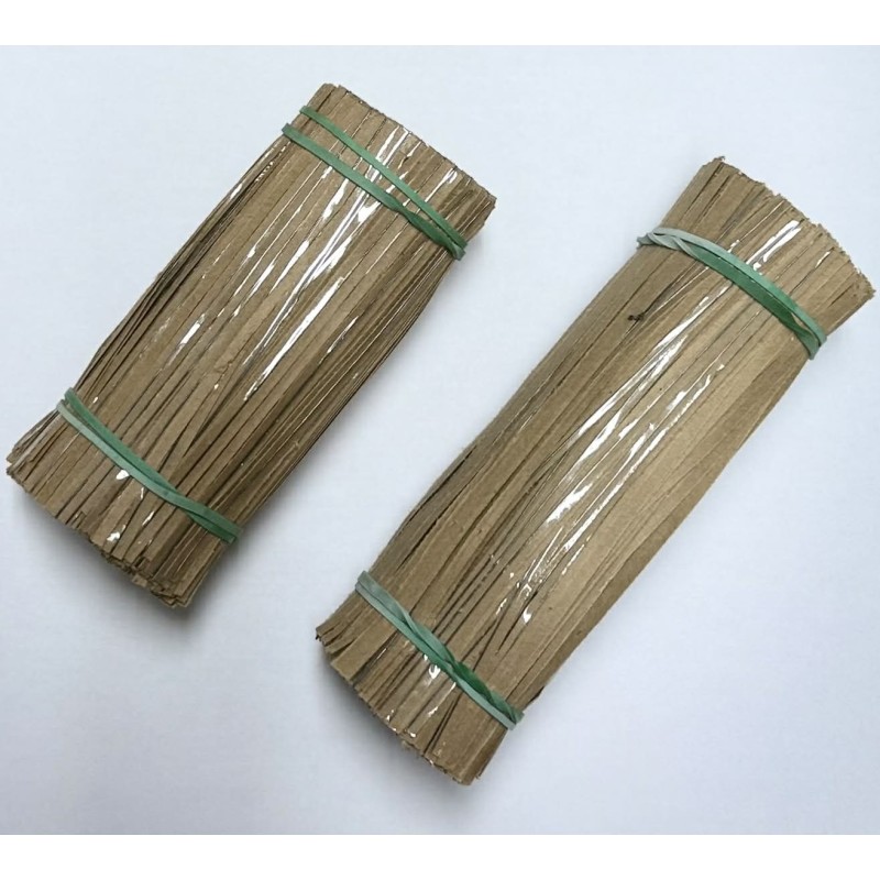 Lien papier kraft armé 1 fil diamètre 0,45 mm - longueur 12 cm (botte de 1000)