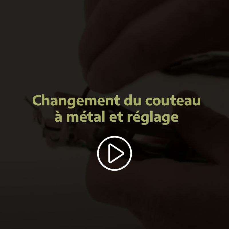 Changement du couteau Changement du couteau